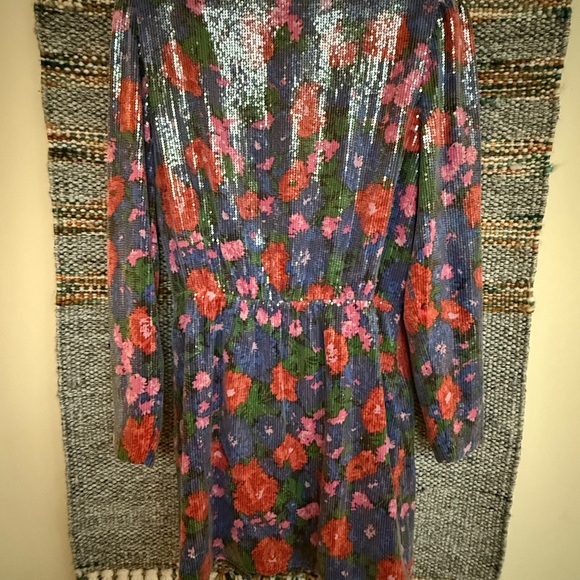 Sequin Floral Mini Dress by Wayf - Picture 2 of 9